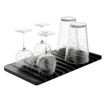 Kraus Self-Draining Silicone Dish Drying Mat or Trivet for Kitchen Counter in Black, KDM-10BL - color: Black, style: Drying Mat