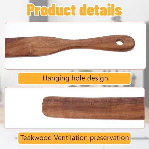 Skinny Wooden Spurtle for Sourdough Starter Spreading Baking Mixing Sourdough Spoon Stirring Stick Wood Bread Spatula Wood Flat Kitchen Utensils for Cooking Flat Spurtles Scraper Jar Spatula