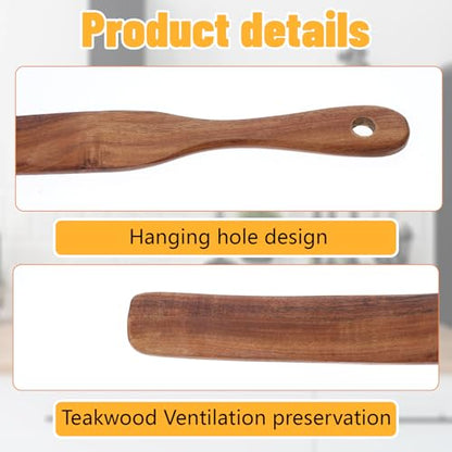 Skinny Wooden Spurtle for Sourdough Starter Spreading Baking Mixing Sourdough Spoon Stirring Stick Wood Bread Spatula Wood Flat Kitchen Utensils for Cooking Flat Spurtles Scraper Jar Spatula