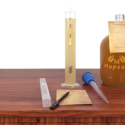 Triple Scale Hydrometer Alcohol Tester Kit for Home Brewing - Test Jar, Pipette & Log Card Included - Gravity, Brix & ABV Tester for Beer, Wine, Mead & Cider Making