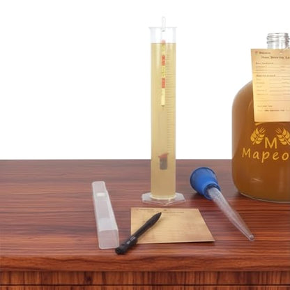 Triple Scale Hydrometer Alcohol Tester Kit for Home Brewing - Test Jar, Pipette & Log Card Included - Gravity, Brix & ABV Tester for Beer, Wine, Mead & Cider Making
