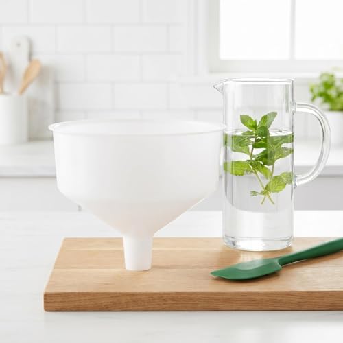 DOITOOL Large Plastic Funnel, 9.44 in Wide Mouth Kitchen Funnel, Large Food Grade Canning Funnels for Beer Oil Jam, Cooking Kitchen Accessories for Filling Bottles Bags