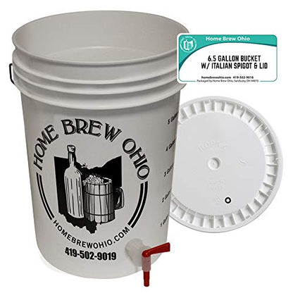Home Brew Ohio 6.5 Gallon Bottling Bucket with Italian Spigot and Grommeted Lid