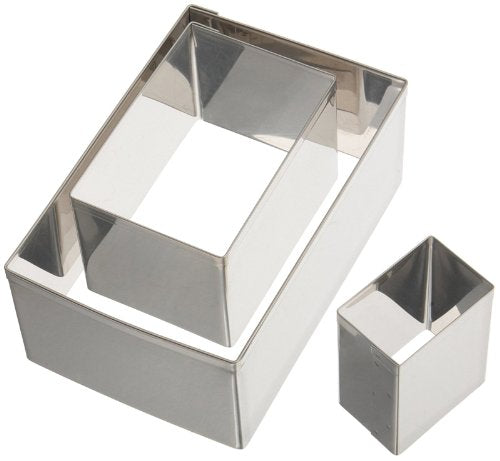 Ateco Pastry Rectangle Cutter Set 3pc, Plain Edge (5258) - size: Plain Edge, style: #5258 Rectangle, 3 pcs