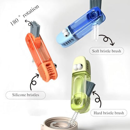 3 in 1 Multifunctional Cup Lid & Bottle Gap Cleaning Brush Set - Portable Crevice Cleaner for Tight Spaces, Home Kitchen Generic Use (3-Pack,Style2)
