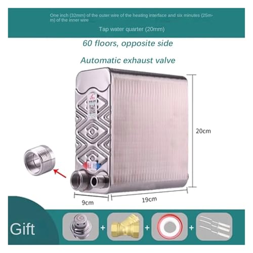 50/60/80/100/120-Plate Domestic Hot Water Exchanger Water to Water Brazed Plate Heat Exchanger(60 Different Side) - size: 60 Different Side