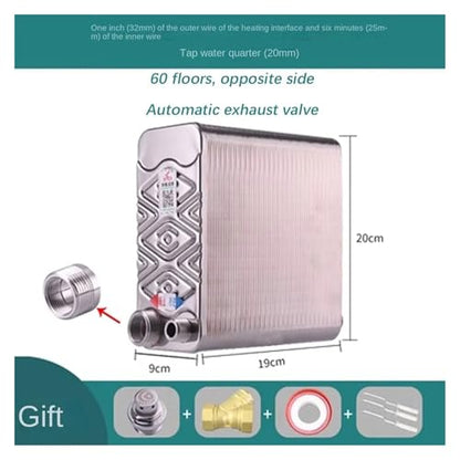 50/60/80/100/120-Plate Domestic Hot Water Exchanger Water to Water Brazed Plate Heat Exchanger(60 Different Side) - size: 60 Different Side