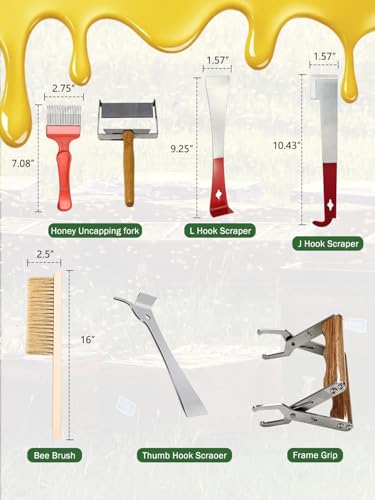 30 PCS Beekeeping Supplies, Beekeeping Tool Kit | Includes Bee Smoker, 5 Gallon Honey Bucket, Queen Bee Cage, Bee Hive Feeder, Beehive Tools for Beginners and Beekeepers