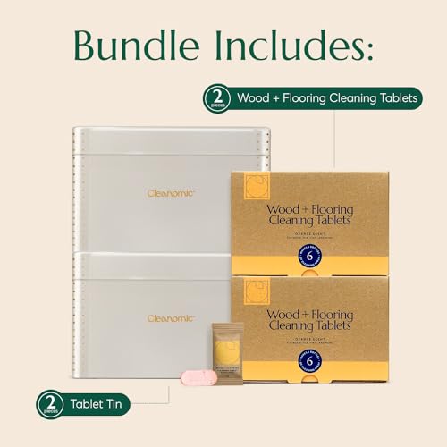 CLEANOMIC Wood and Flooring Cleaning Tablets and Tablet Tin Bundle (2 Pack) - size: 3 Count (Pack of 4)