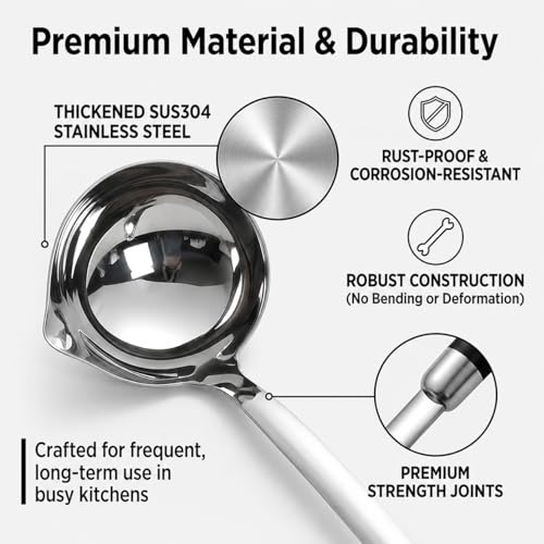 18/10 Stainless Steel Soup Ladle and Pasta Server Set, 2-Piece | Premium 18/10 stainless steel soup ladle and pasta server with ergonomic heat-resistant handles for everyday cooking. - color: Black