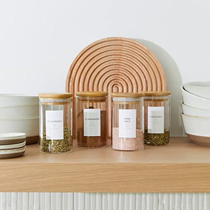 Minimalist Spice Labels for Glass Jars - 142 Spice Jar Labels Preprinted Waterproof, White Rectangle Herb Stickers, Seasoning Herb Containers Kitchen Pantry Organization - style: Minimalist Spice Labels