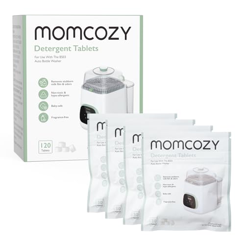 Momcozy KleanPal Pro 120 Tablets & 7-in-1 Silicone Bottle Brush Cleaning Kit