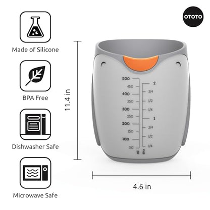 OTOTO Penny Penguin Silicone Measuring Cups for Cooking - 500ml Cute Measuring Cups for Baking, BPA-Free, Microwave Safe, Penguin Gifts, Cute Kitchen Accessories, Funny White Elephant Gifts - style: Penny