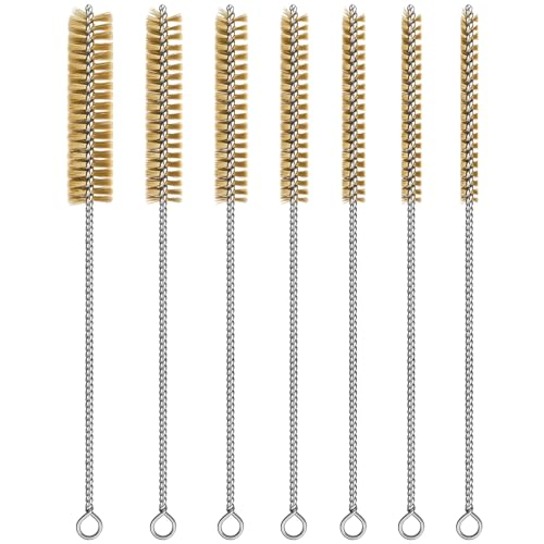 7pcs Brass Wire Brushes Set, 12 inch Pipe Cleaner Brush | Parts Cleaning Brush Bore Brushes for Tubes, Cylinders, Bottle, Auto Parts (6mm/8mm/10mm/12mm/15mm/18mm/20mm) - style: BrassWireBrush7PCS