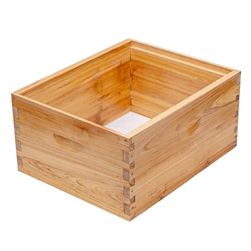 Honey Lake 10 Frame Langstroth Deep Brood Bee Hive Box Dipped in Beeswax, Sections of Wood for Beehives, Includes Beehive Frames and Waxed Foundations (Unassembled) - size: 10-Frame Deep
