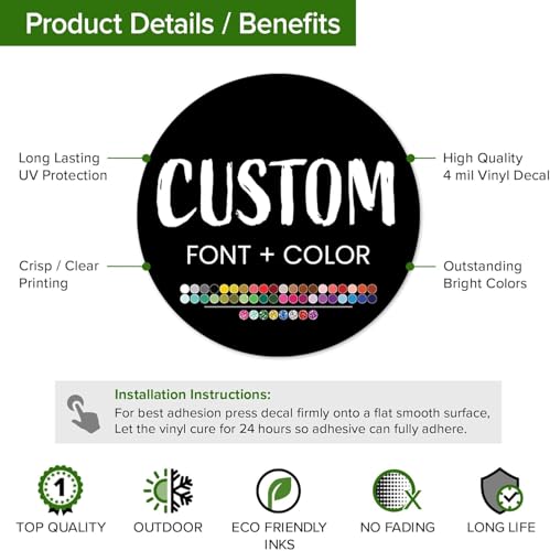 Custom Stickers for Weddings, Birthdays & Businesses - Personalized Labels with Your Logo - Waterproof, Fade and Heat Resistant - Pack of 100-1000 (Custom Text, 8 Inch) - color: Custom Text, size: 8 Inch