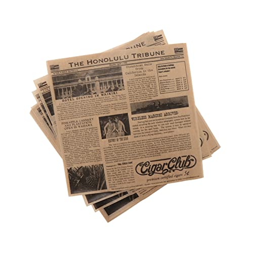 G.E.T. 4-TH1700 12" x 12" Brown Food-Safe Hawaii Newsprint Liner (Pack of 1000) - color: Hawaii Newsprint, size: 12" x 12", style: 1000 Sheets