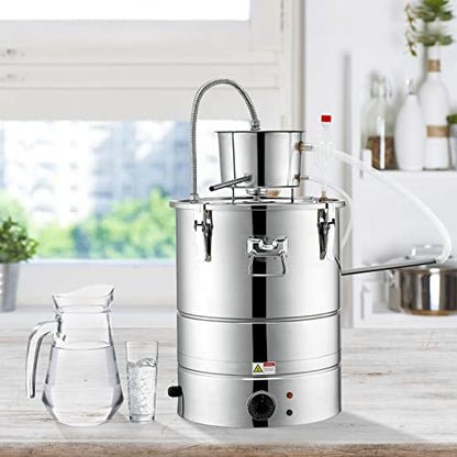 VEVOR Electric Alcohol Still 13Gal/50L,230V/60Hz, Alcohol Distiller, Distillery Kit for Alcohol include Pump & One-way Exhaust Valve & Thermometer - size: 13 Gal/50L