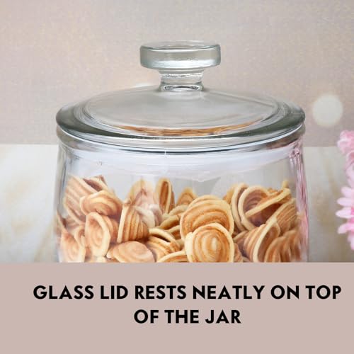 Maredash 1 Gallon glass jars, Cookie Jar & Candy Jar with Lid, Large Food Storage Container,glass jar with lid for Buffet, Coffee & Flour, Laundry Room Storage & Pantry