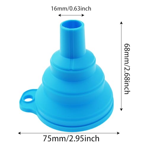 DZS ELEC 10PCS Kitchen Funnel Set 2.95x2.68 Inches Collapsible Rubber Funnels for Liquids Powders Granular Food Ingredients Small Tool Accessories for Transferring Materials of Various Forms