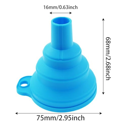 DZS ELEC 10PCS Kitchen Funnel Set 2.95x2.68 Inches Collapsible Rubber Funnels for Liquids Powders Granular Food Ingredients Small Tool Accessories for Transferring Materials of Various Forms