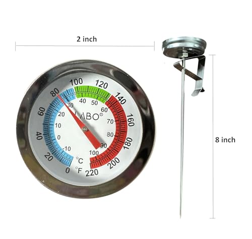 Milk Thermometer with Large 2 Inch Dial, Instant Read Steaming Foam, Coffee, Espresso, Latte, Frothing for Coffee Making, Chocolate, Candy - size: Duo/Pack of 2