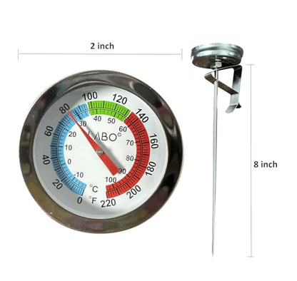 Milk Thermometer with Large 2 Inch Dial, Instant Read Steaming Foam, Coffee, Espresso, Latte, Frothing for Coffee Making, Chocolate, Candy - size: Duo/Pack of 2