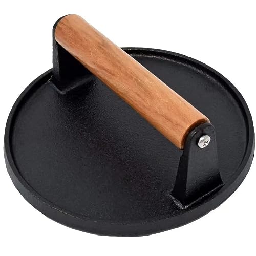 5.7inch Heavy Duty cast Iron Smash Burger Press Grill Press Burger Smasher Indoor Outdoor Griddle Accessories and 11inch Visual Melting Dome Cover - size: 5.7“+11”