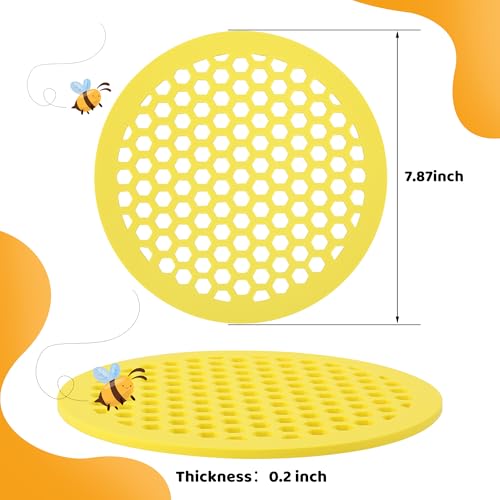 DECOHS 4 Pack Floating Bee Island- 7.87 Inch EVA Foam Floating Bee Watering Station- Butterfly Bee Waterer for Feeding, Bee Bath, Outdoor Garden Decor