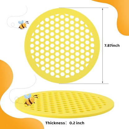 DECOHS 4 Pack Floating Bee Island- 7.87 Inch EVA Foam Floating Bee Watering Station- Butterfly Bee Waterer for Feeding, Bee Bath, Outdoor Garden Decor