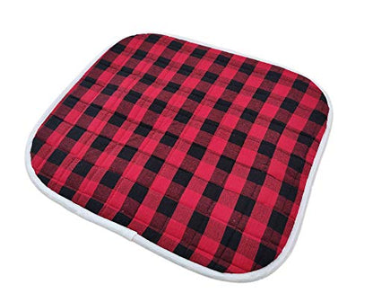 Ramanta Home Buffalo Plaid Check Dish Drying Mat Set of 2 Red Black - 18x24 Inches, Cotton Top Cover Absorbent Dish-Drying Mats For Sink, Dishwasher | Large Kitchen Countertop Protector Dishes Pad - color: Red/Black