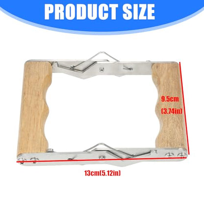 ordinarYone Stainless Steel Beekeeper Frame Holder With Ergonomic Wooden Handle Suitable For Beekeeping And Comfort