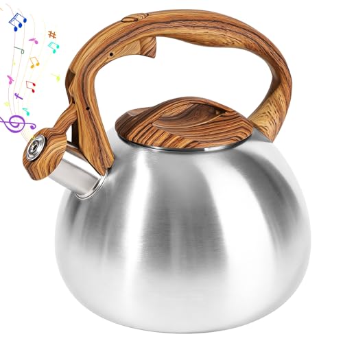 Misswater Tea Kettle for Stove Top,3.1QT Whistling Tea Kettle | Food Grade Stainless Steel,Loud Whistling Kettle,Heat-Resistant Handle,Suitable for All Heat Sources, Suit for boiling water