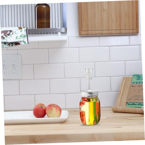 Generic Fermenting Lids Set for Wide Mouth Mason Jars 87mm Diameter with Airlock Fermenter Cap Pickling Jar Kit for Home Canning and Food Fermentation Random Color