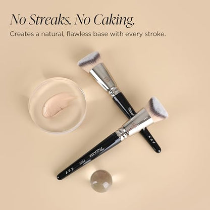 Piccasso FB21 Foundation Brush - Professional V-Cut Angled Makeup Brush for Liquid & Cream - Seamless Flawless Finish K-Beauty Face Brush - High Coverage, No Streaks, Durable Synthetic Hair - color: V-cut