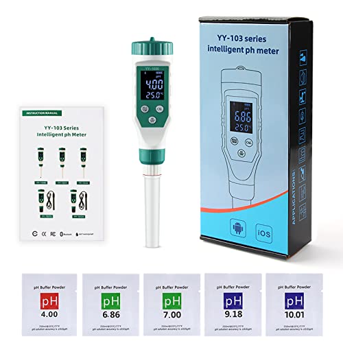 Digital pH Meter for Food, 0.01 Resolution High Accuracy Food pH Tester with Backlit LCD Display and ATC for Meat, Bread, Canning, Cheese, Solid Sampling, Soft Soil and Water