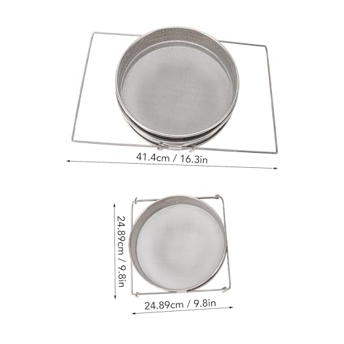 Stainless Steel Honey Strainer Double Sieve Filtration Tool for Beekeeping Equipment 2 Pack 9.8 X 16.3 Inch