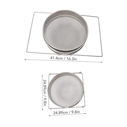 Double Sieve Honey Strainer | 2 Meshes Separate Wax & Impurities | Extendable Arm Fits 5 Gallon Buckets/Pans | Stainless Steel Beekeeping Equipment