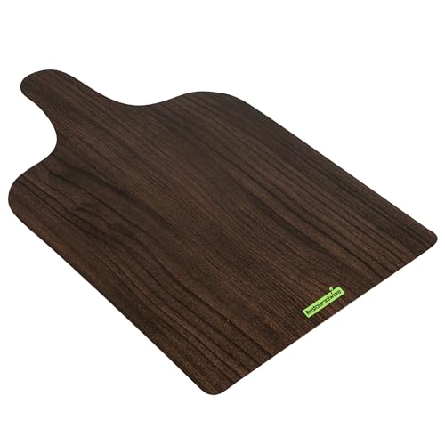 Cater Tek 15.8 x 9.8 Inch Charcuterie Boards, 10 Faux Wood Cheese Boards - WIth Handle, Stackable, Dark Paper Cardboard Charcuterie Boards, Disposable, For Serving At Catered Events - Restaurantware - color: Dark, size: 15 3/4"