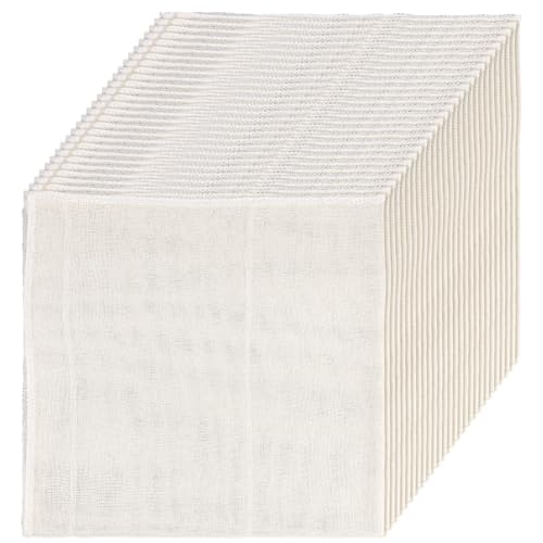 48 Pcs 20 x 20 Inches Cheese Cloths Bulk, Grade 100 Hemmed Cheesecloth for Straining, Unbleached Cotton Muslin Cloth Reusable for Cooking Baking Juicing Cheese Making