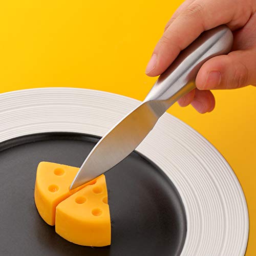 Baikai Stainless Steel 18/10 Cheese Desert Knives, Set of 4, Gold Breakfast Butter Knife, Slicer Sandwich Spreader … (Cheese Knife Set-Gold) - color: Cheese Knife Set-Gold