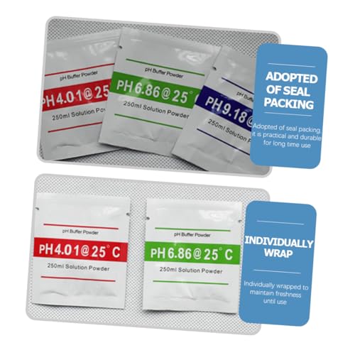 15pcs Ph Calibration Powder Kit with Ph Buffer for Accurate Testing Easy Mix with Distilled Water Suitable for Hydroponics Aquariums Pools and Drinking Water