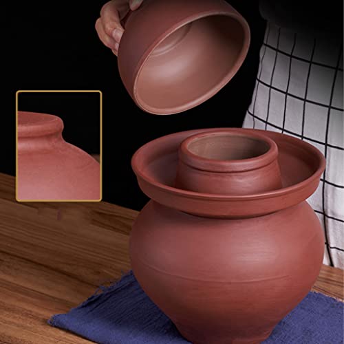 ZHOUXIAO Large Pickle Jar Ceramic Jar with Lid,Traditional Chinese Fermentation Kit Crock with Water Seal Airlock Lid, Fermentation Jar for Pickles,Sauerkraut,Kombucha Jar 6KG