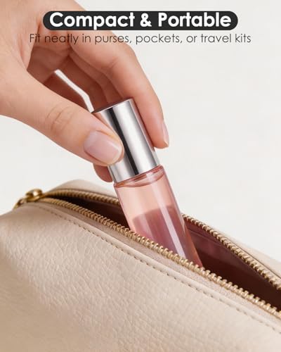 Worldgsb 4 Pack Essential Oil Roller Bottles, 10ml Refillable Glass Roller Bottles with Stainless Steel Roller Balls and Caps for Travel, Perfume and Lip Gloss Rose Gold - color: Rose Gold, style: 4 Pack
