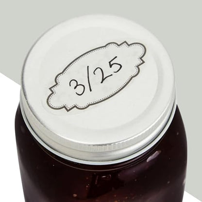 Juvale Dissolvable Food Labels - 300 Pack, White Rectangular, 1.1 x 2.25 in - Canning Jar Labels & Pantry & Freezer Container Stickers - 8 Unique Designs