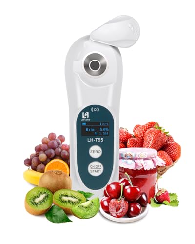 3-in-1 Digital Brix Refractometer with ATC/Refractive Index(RI), 0-95% Brix Measurement Range, High Accuracy Fast Touchscreen Test for Honey/Maple Syrup/Fruit Juice/Coffee | Digital Brix Refractometer with ATC 0-95% - size: 0-95%Brix