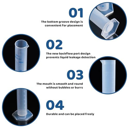 Hydrometer Test Tube, Plastic Graduated Cylinder, 500ml Hydrometer Test Tube with Clear Scale, Portable Measuring Cylinder for Home and School Science, 250 Ml Graduated