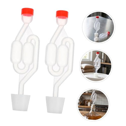 Generic 2sets S Shape Airlocks for Fermenting Rubber Stoppers Compatible for Brewing Beer Wine Sauerkraut and Pickles Homebrew Fermentation Kit with Material and Easy Installation