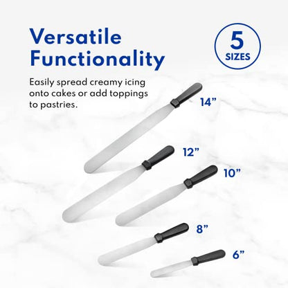 New Star Foodservice Straight Icing Spatula, 8 Inch Blade, 13 Inch Overall, Bakery-Grade Stainless Steel Cake Decorating and Frosting Spatula - size: 8-Inch Straight
