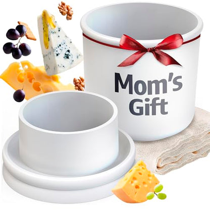 Large Cheese Mold 1/2 GAL with a Follower Press - Cheese Making Kit - Homemade Cheese Making Supplies - Molde Para Queso Fresco Casero - Cheddar, Gauda, Edammer, Parmigiano, Grana Padano - color: 4. Large Cheese Mold
